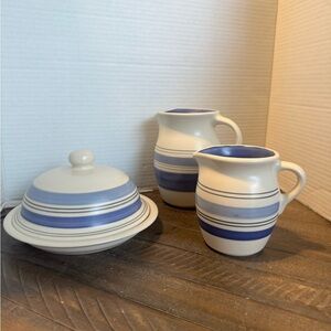 Pfaltzgraff Blue and Cream Serveware Set
